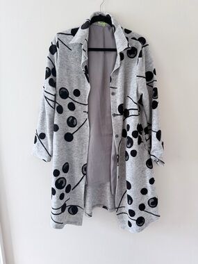 Grey and Black Floral Longline Cardigan